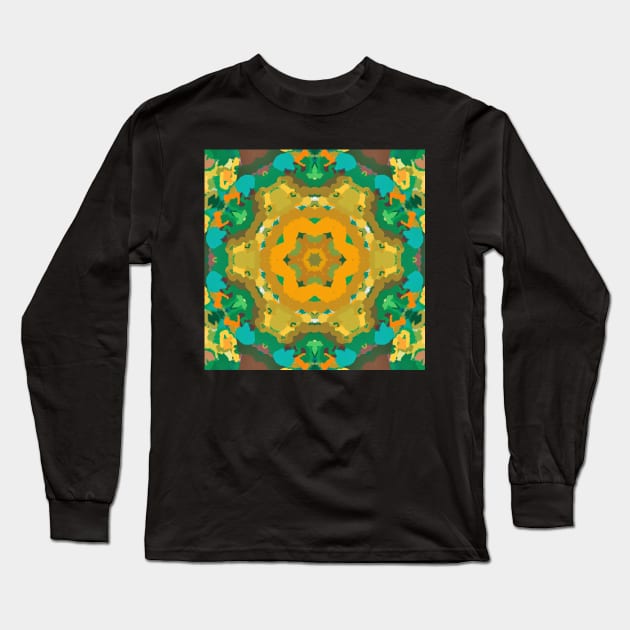 Vibrant teals, yellows and greens Long Sleeve T-Shirt by lukefranklinart